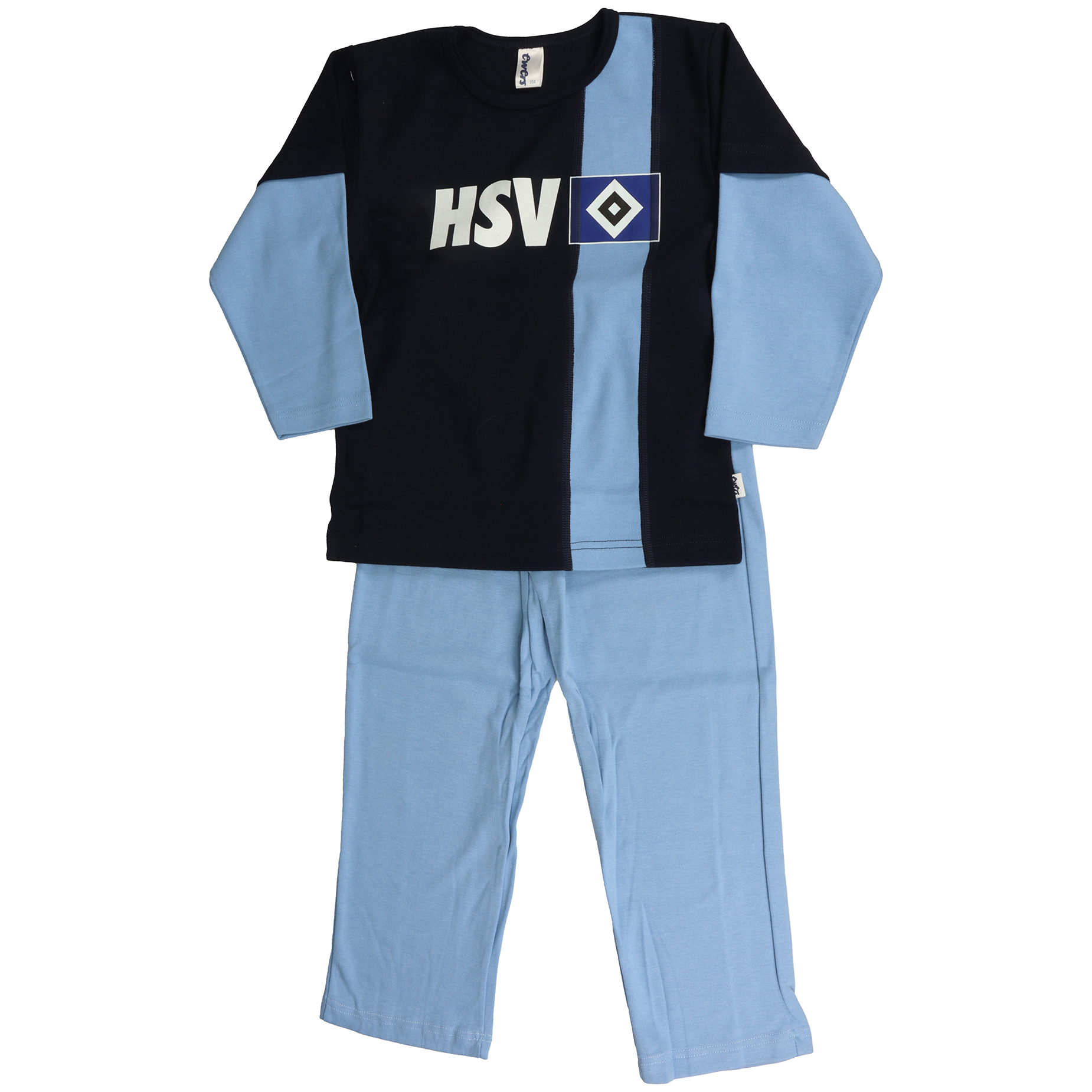 HSV Kinder-Pyjama schwarz/hellblau